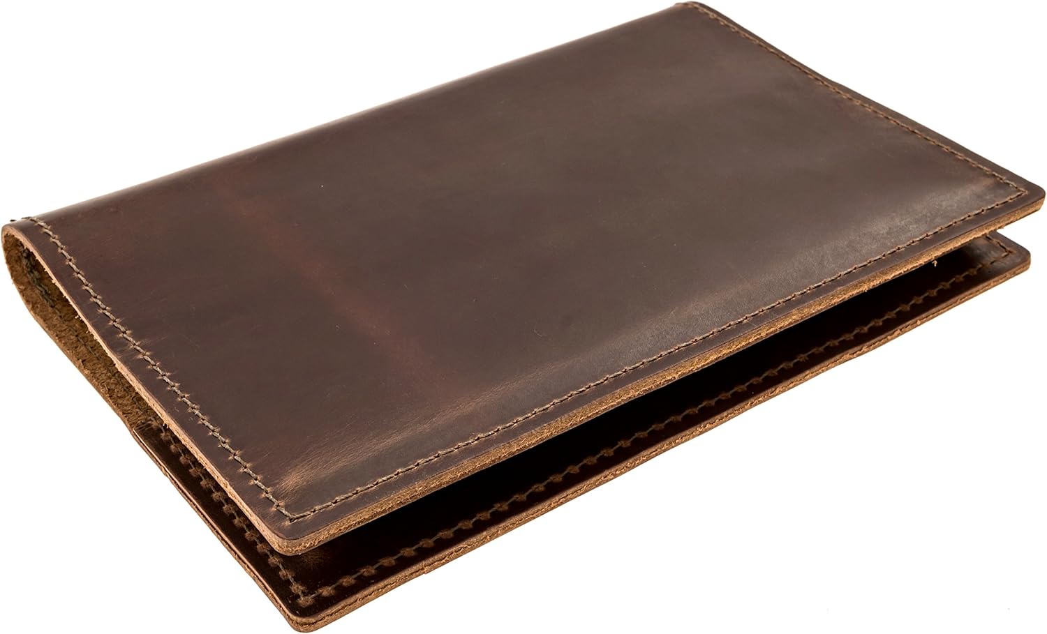 Thick Top Grain American Cowhide Leather Cover by DIY Indispensables for Included US Military Log Record Book 5-1/4 x 8 Inch NSN 7530-00-222-3521 Refillable Made in USA (Dark Brown Rustic) Pack of 2