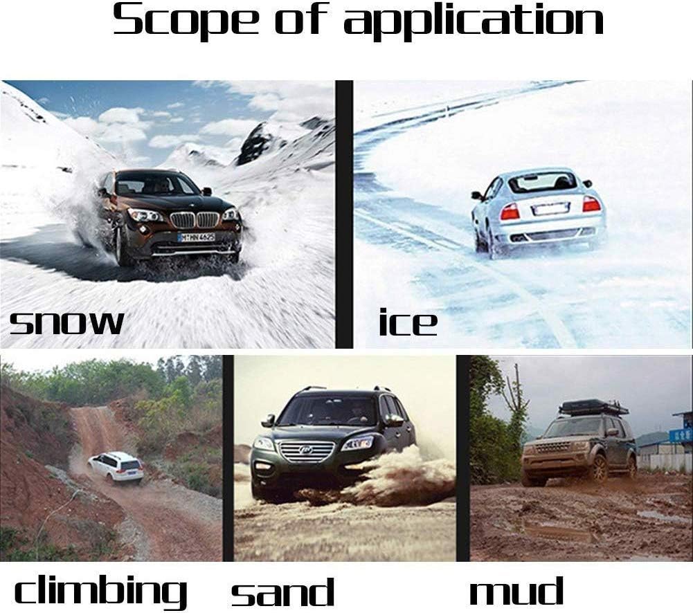 Jeremywell Anti Slip Security Natural Rubber Snow Tire Chain for Cars/SUV/Trucks Tire 205/75R15, 225/55R17, 225/60R16, 225/65R15, 225/70R15, 235/55R17,235/60R16, 245/45R18