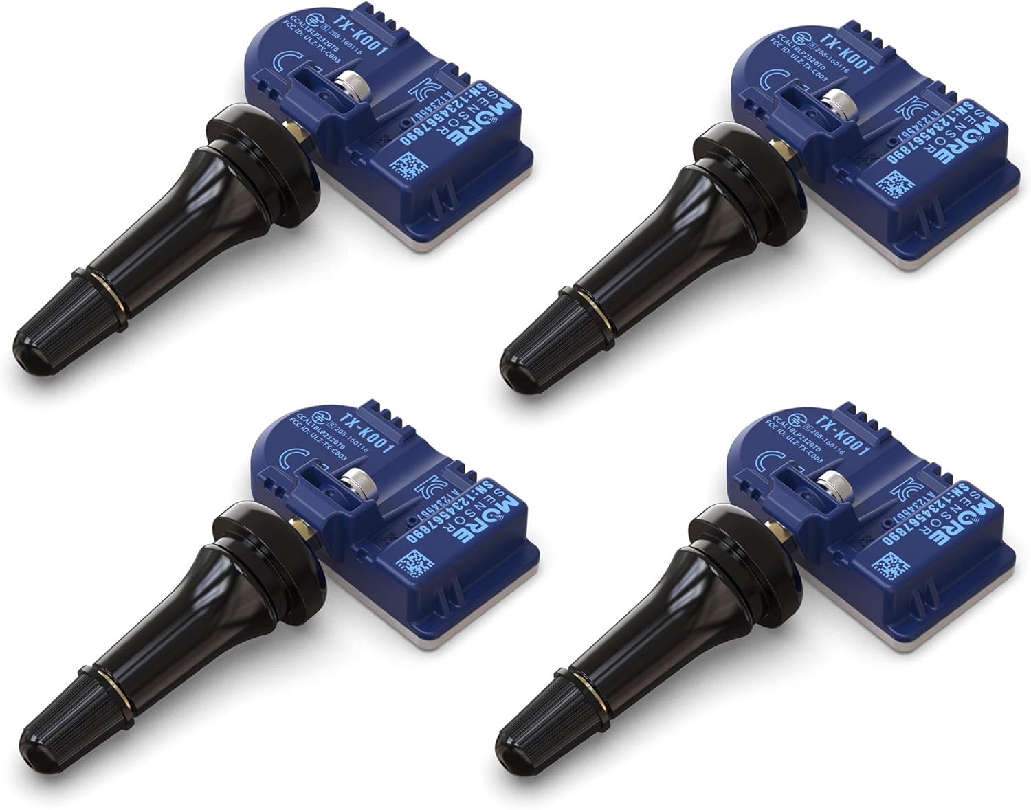 MORESENSOR Compact PRO Series 433MHz TPMS Tire Pressure Sensor 4-Pack | Preprogrammed for Select 30+ Korean Brand Models 52933D4100 52933F2000 | Rubber Valve Stem | KX-S163-SN-4