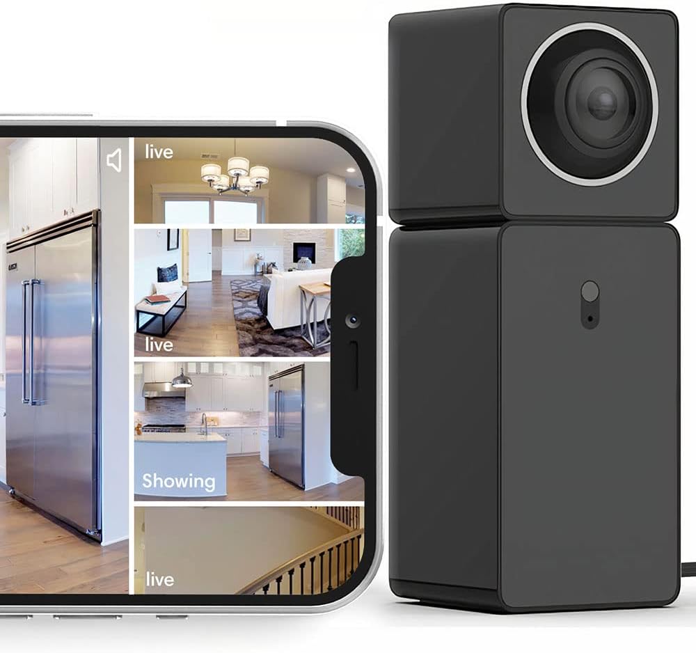 Tobicam Indoor Security Camera Shows 4 Views All at Once (2 Cams Built-in 1) Plug-in Smart Camera for Home Security, 1080P HD WiFi, 360 Home Cam Security, Motion Detection, Night Vision & 2-Way Audio