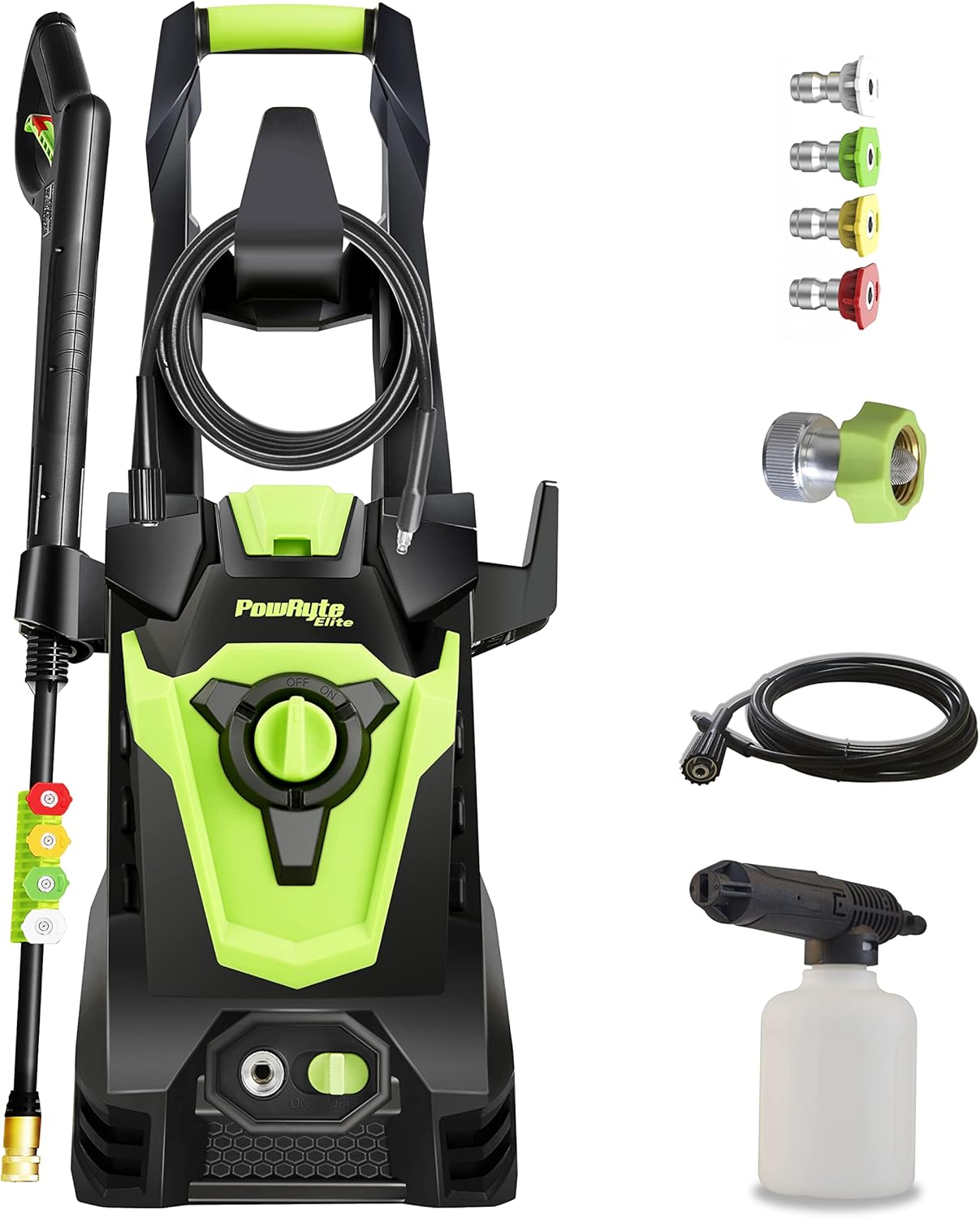 PowRyte Electric Pressure Washer, Power Washer, 4 Different Pressure Tips, Foam Cannon, 2200 PSI 2.0 GPM