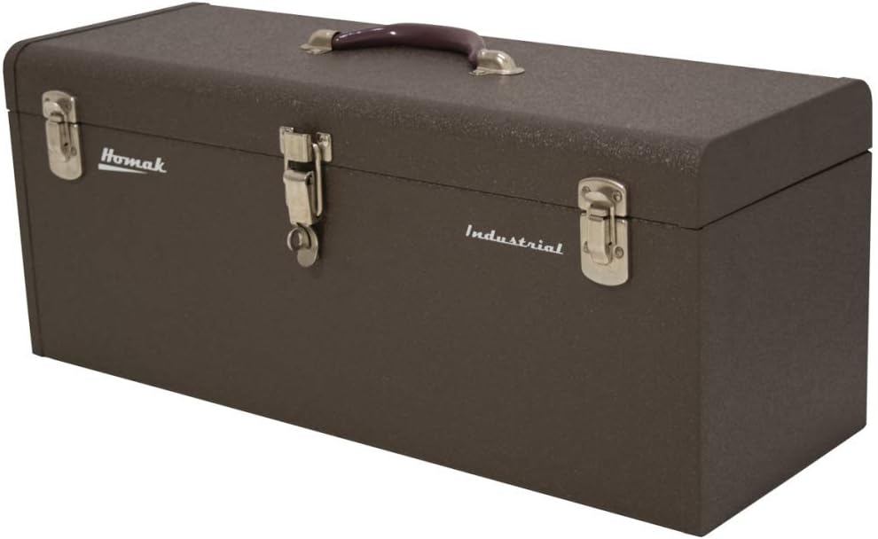 Homak 20-Inch Industrial Steel Toolbox, Brown Wrinkle Powder Coat, BW00200200