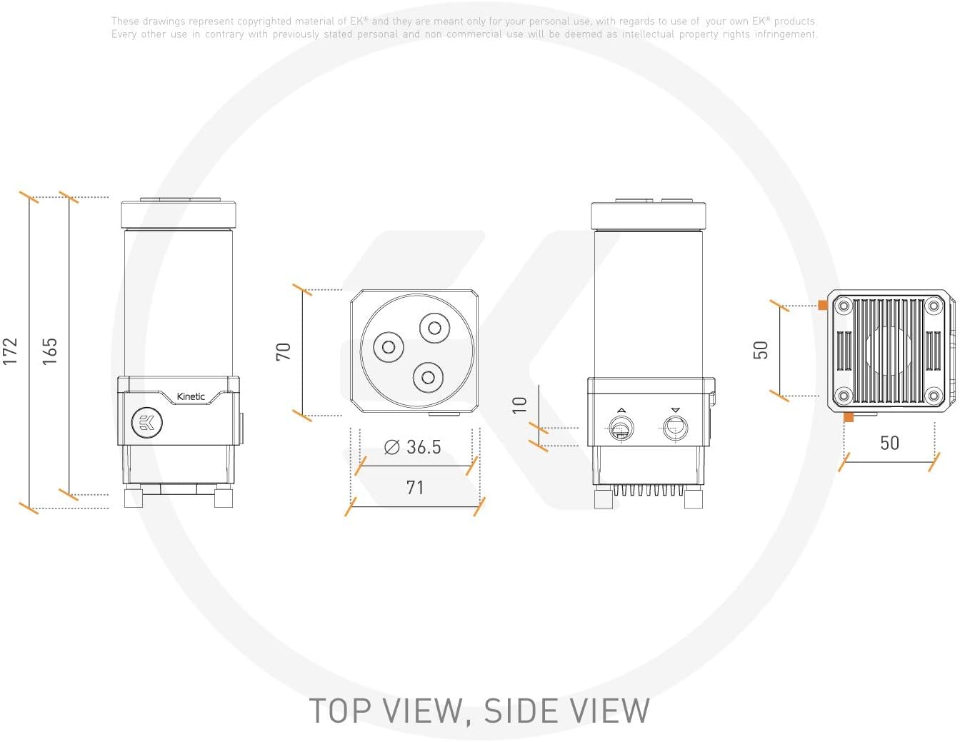 EKWB EK-Quantum Kinetic TBE 160 DDC PWM Pump-Reservoir Combo, Digital RGB, Plexi