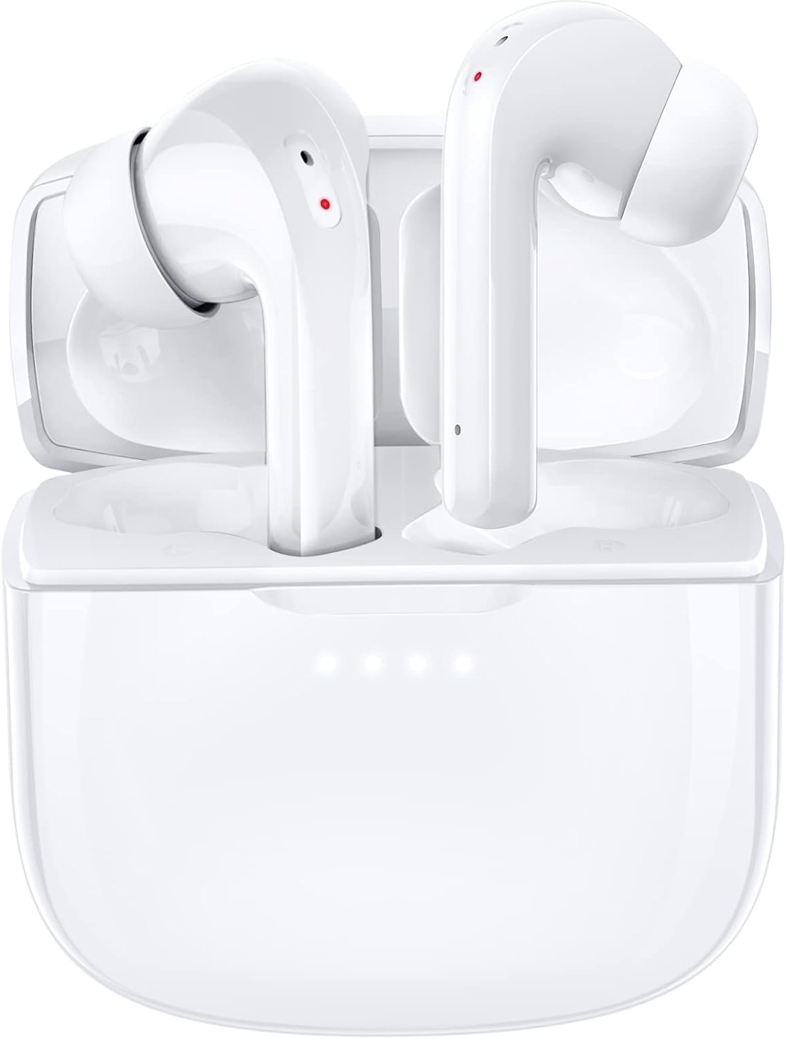 ACHOICE Bluetooth Noise Cancelling True Wireless Earbuds, Heavy Bass Earbud & in-Ear Headphones, Power Display Waterproof Earphone with 4Mic ANC, Gaming Ear Buds for Phone Sports White Pack of 2