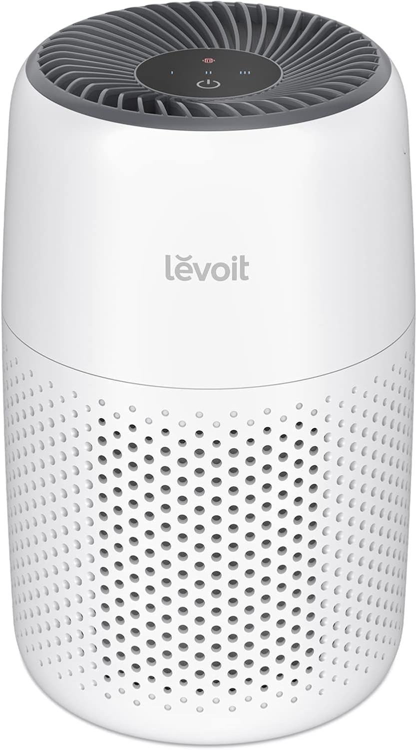 LEVOIT Air Purifiers for Bedroom Home, HEPA Freshener Filter Small Room Cleaner with Fragrance Sponge for Smoke, Allergies, Pet Dander, Odor, Dust Remover, Office, Desktop, Table Top, Core Mini, White Pack of 2