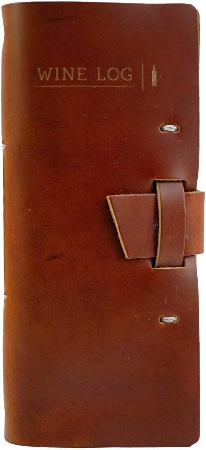 Handmade Leather Wine Dossier/Log Book With Templated Pages (Dark Brown) Pack of 2