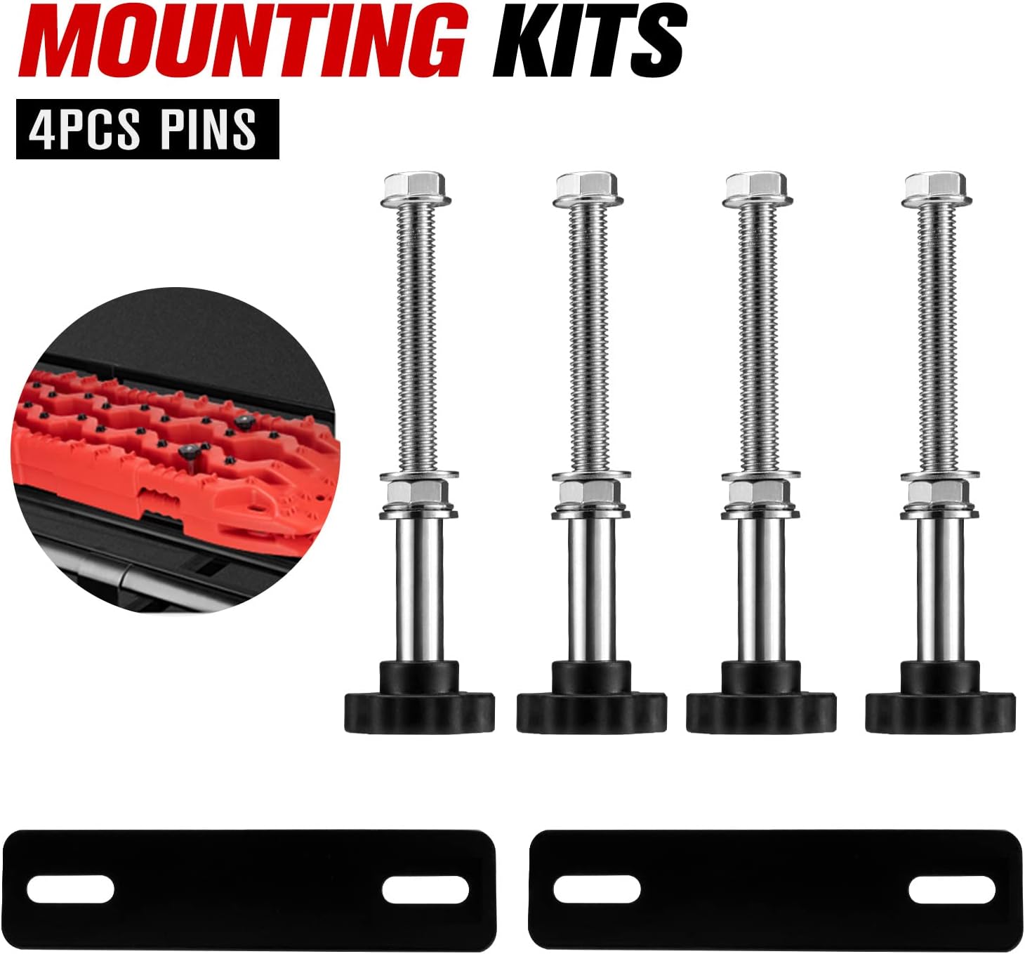 FIERYRED Mounting Pins Kits for Traction Boards,Fit for All Recovery Tracks with 4.72