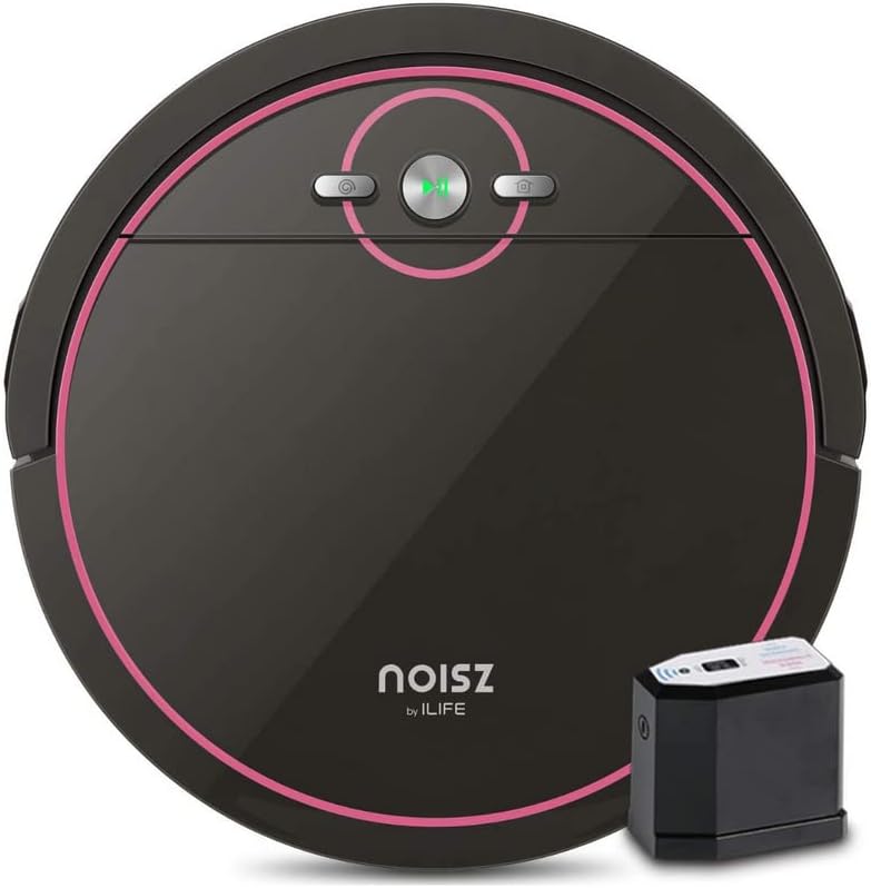 NOISZ by ILIFE S5 Robot Vacuum Cleaner, ElectroWall, Tangle-Free Suction Port, Quiet, Automatic Self-Charging Ideal for Pet Care, Hard Floor and Low Pile Carpet, Black