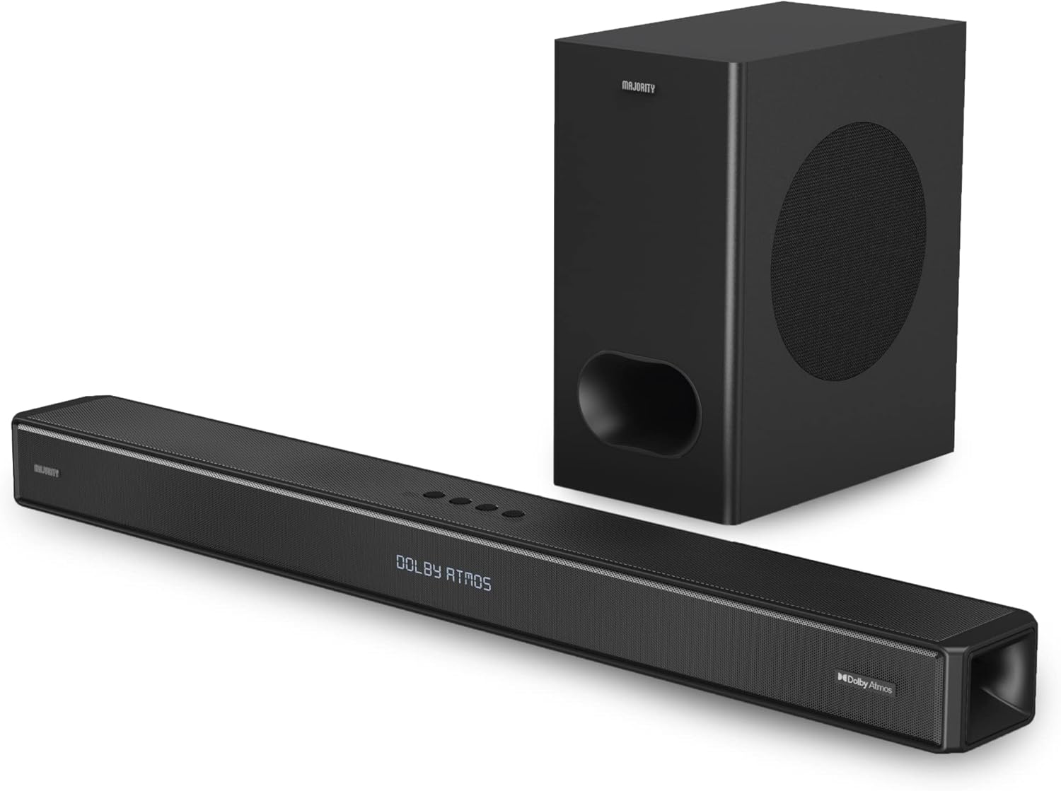 MAJORITY Sierra Plus 2.1.2 Dolby Atmos Soundbar | 400W with Wireless Subwoofer | Surround Sound | HDMI Arc