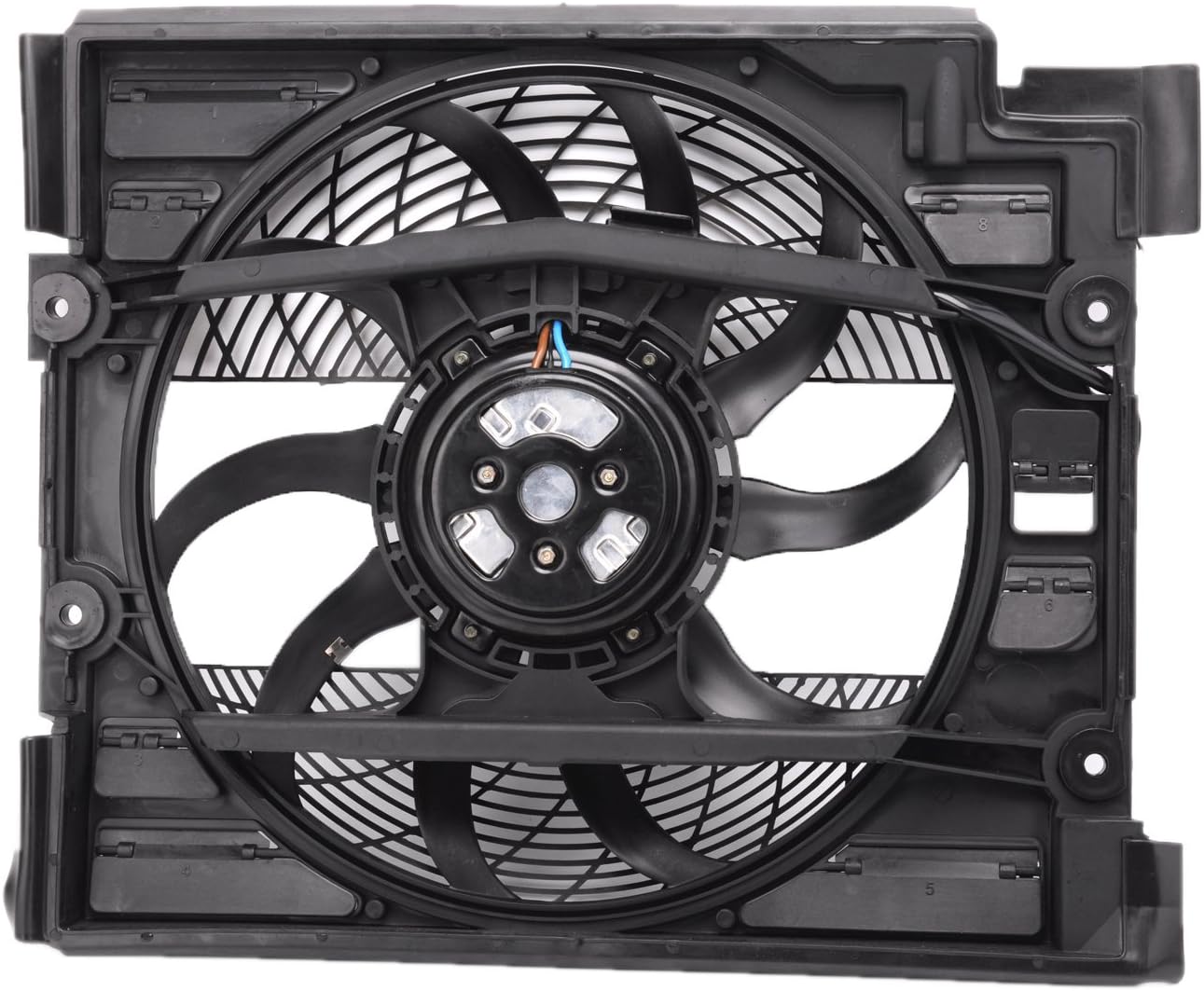 TOPAZ 64546921395 A/C Condenser Cooling Fan Brushless Assembly for BMW 5 Series 525i 528i 528iT 530i 540i M5 E39