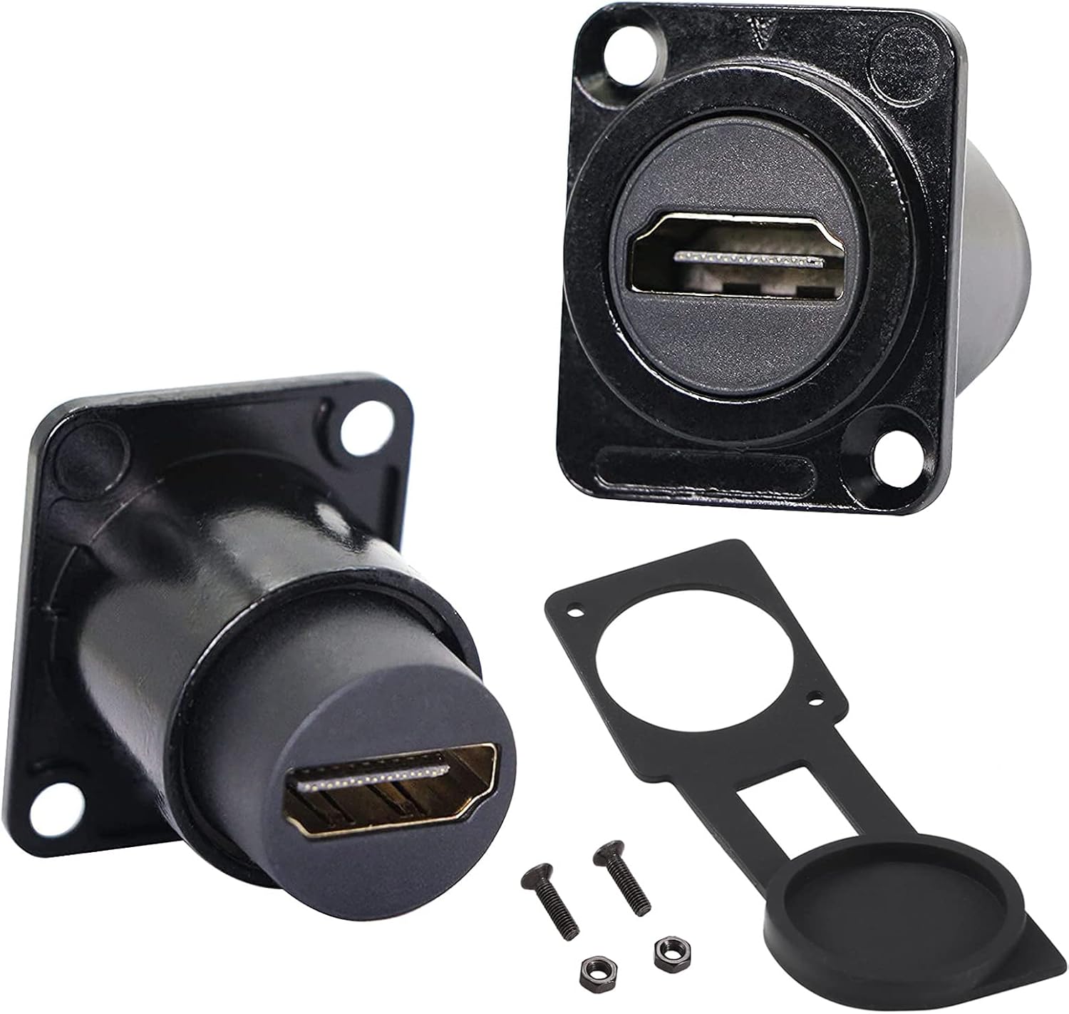 PENGLIN 10Pack D-Type HDMI Coupler, HDMI Panel Mount Connector, Female to Female 4K Adapter, HDMI Bulkhead Extension 4K 60hz 3D and HDR Pack of 2