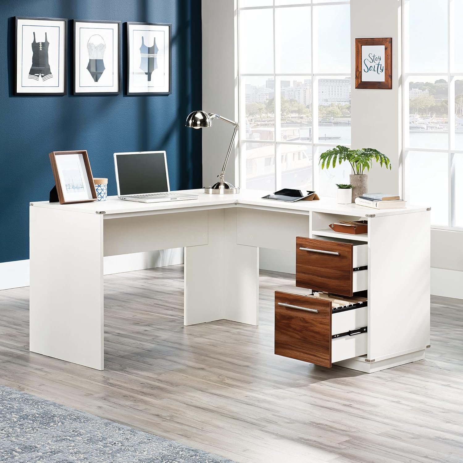 Sauder Vista Key L-Desk, L: 59.65