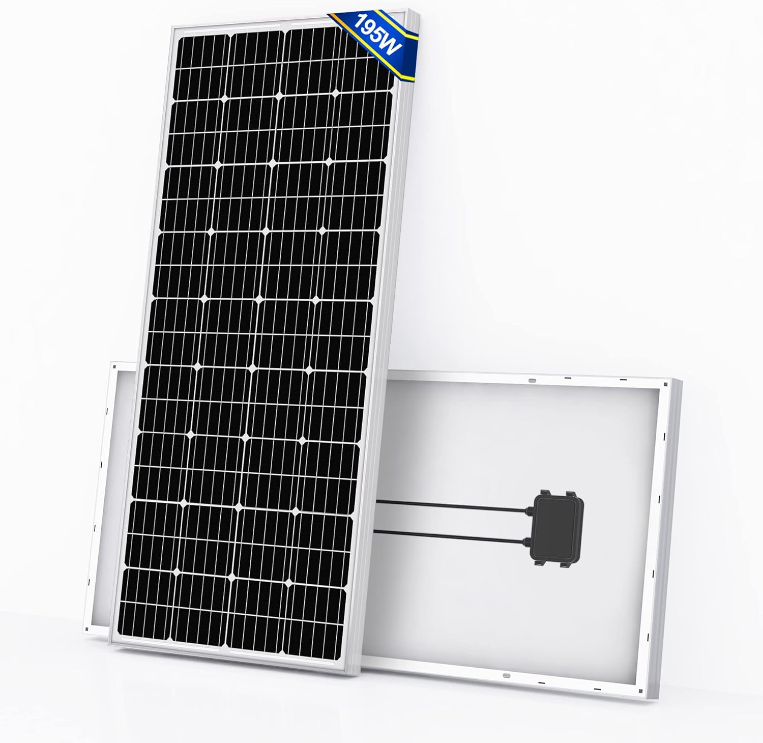 ECO-Worthy 195 Watt 12 Volt Monocrystalline Solar Panel Module Off Grid PV Power for Battery Charging, Boat, Caravan, RV
