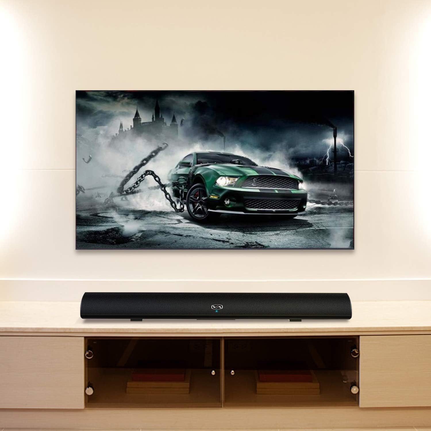 100 Watt 40 Inch TV Sound Bar, MEGACRA Home Theater System Wired and Wireless Soundbar Speaker (Renewed) Pack of 2