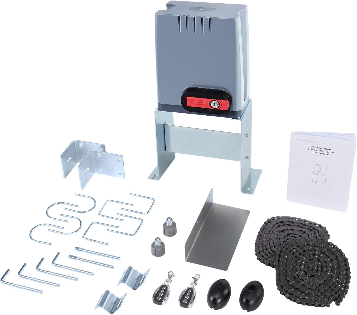 CO-Z 1800 lb Automatic Sliding Gate Opener with 2 Remote Controls, Electric Rolling Driveway Slide Gate Motor, Complete Gate Operator Hardware Security System Kit for Sliding Gate Up to 40 Feet