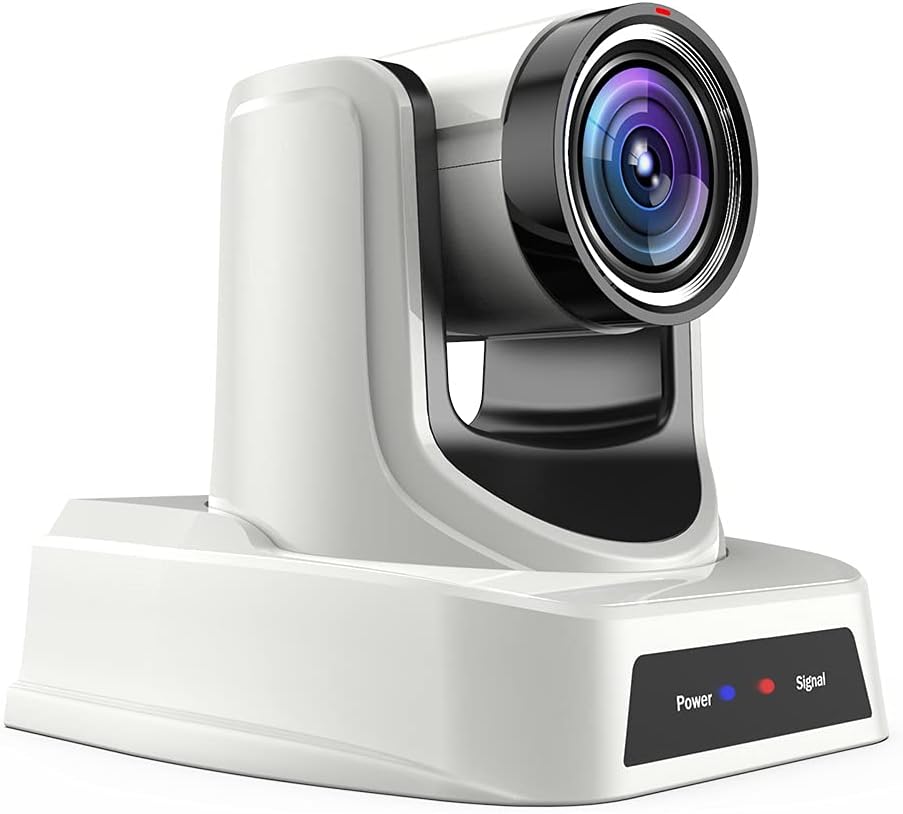 SMTAV PTZ Camera with 3G-SDI,HDMI and IP Streaming Outputs,30X + 8X Zoom,Video Conference Live Streaming Camera for Broadcast,Conference,Events,Church and School etc (30X, WhiteCamera)