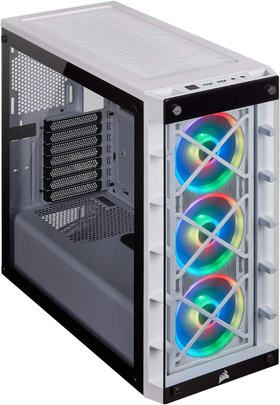 Corsair iCUE 465X RGB Mid-Tower ATX Smart Case, White (CC-9011189-WW)