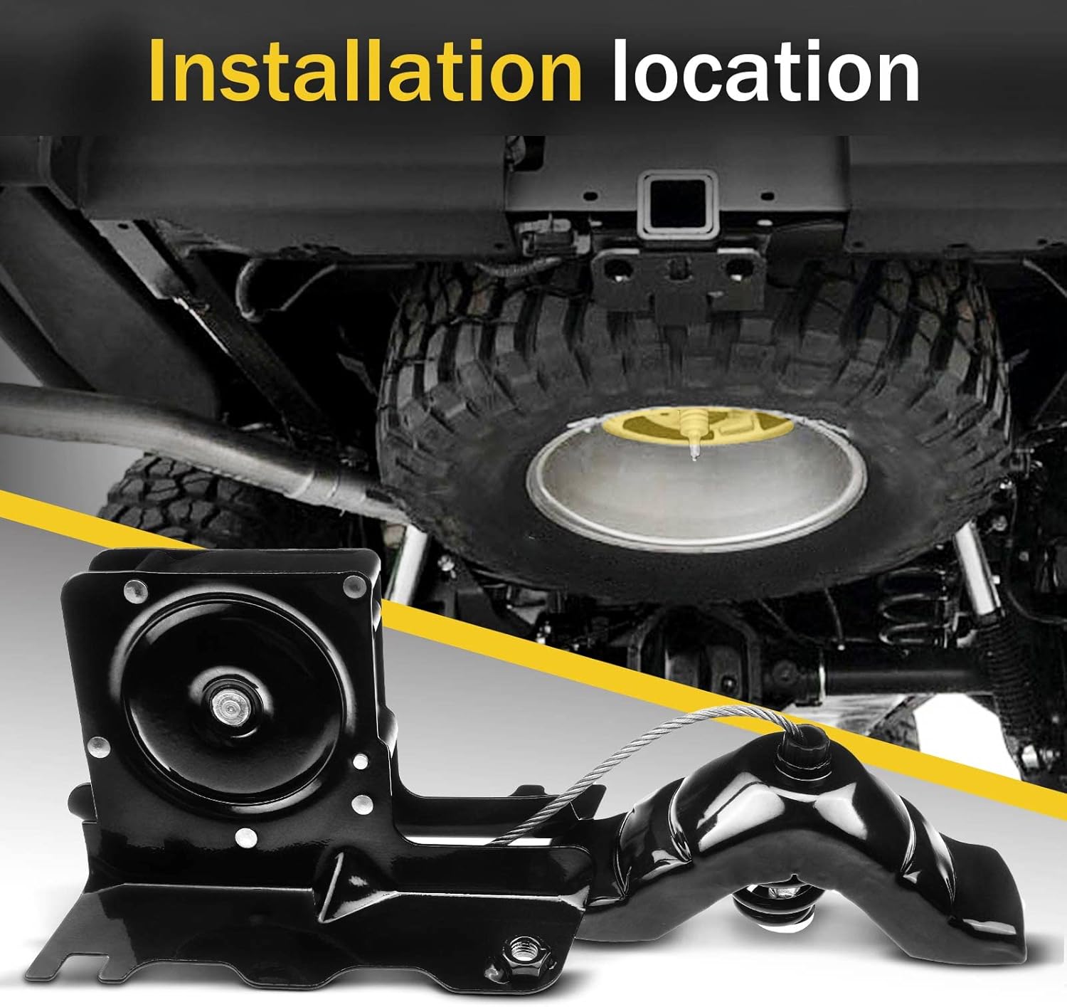 A-Premium Spare Tire Hoist Carrier Compatible with Ford F-250 Super Duty F-350 Super Duty Pickup 2008-2016 7C3Z1A131A Rear Floor Pack of 2