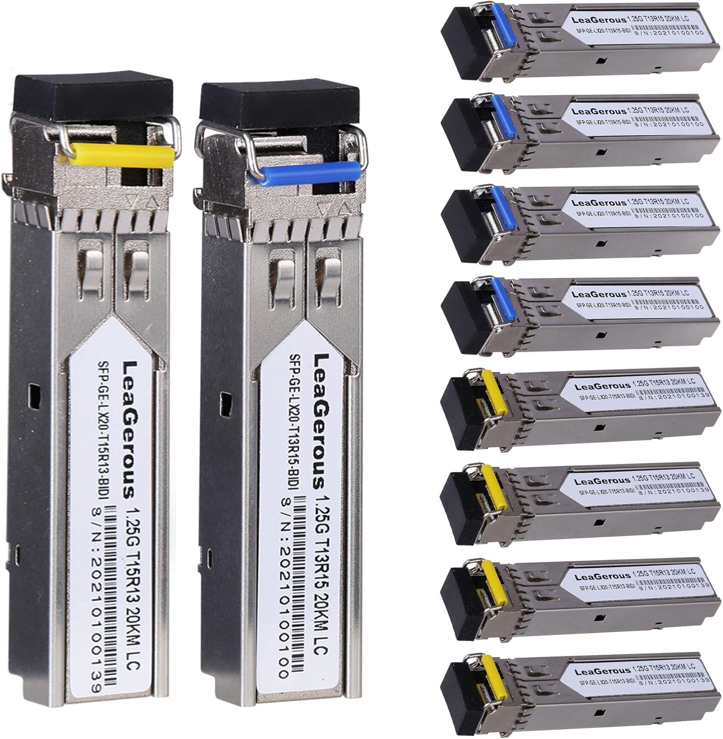 10Pcs Multi-Mode SFP 1.25 Gigabit Network Transceiver Module, LC Duplex 1000BASE-SX Dual Fiber SFP 500m 850nm Pack of 2