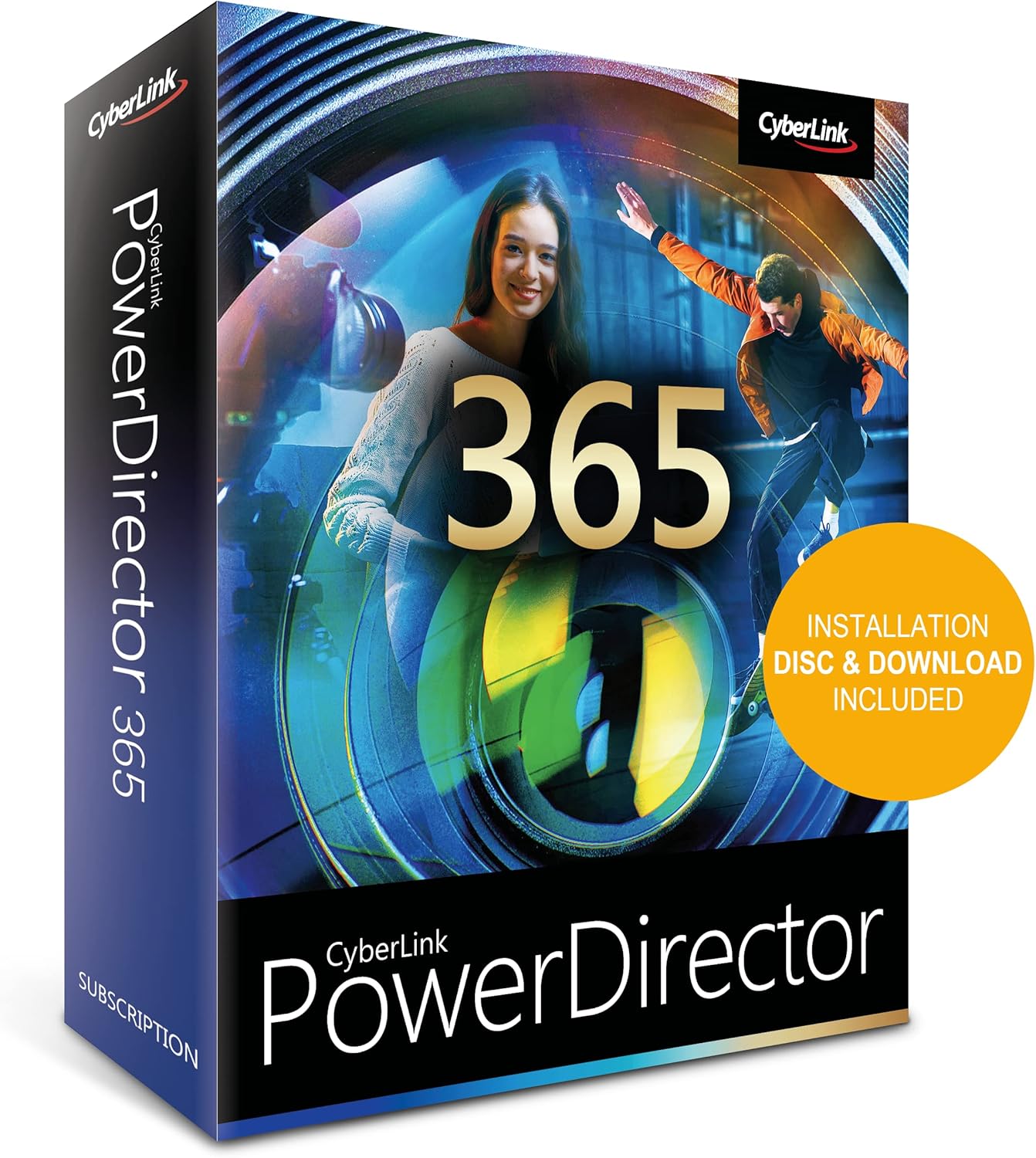 CyberLink PowerDirector 365 - 1 Year Subscription | Easy Video Editing and Screen Recording with Royalty-free Stock Library [Retail Box] Pack of 2