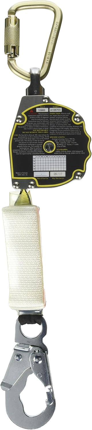 Guardian 10900 Halo Web SRL – 11 ft. Nylon Webbing with Carbineer, Swivel Top, Steel Snap Hook