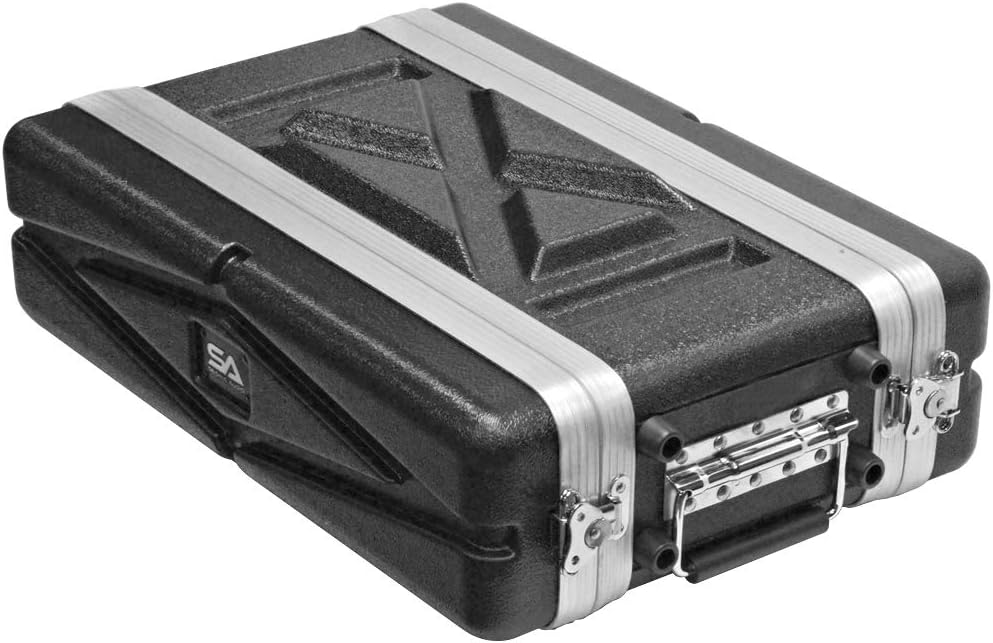 Seismic Audio - SALWR2S - Lightweight 2 Space Compact ABS Rack Case - 2U PA DJ Amp Effects Shallow Rack Case