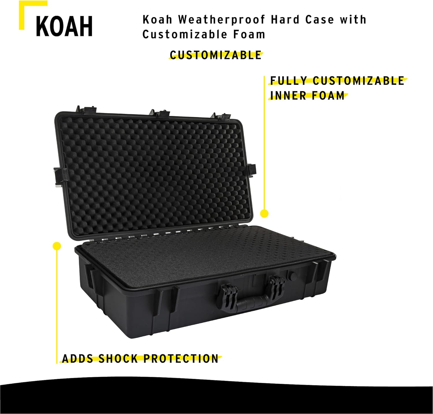 Koah Weatherproof Hard Case with Customizable Foam (28.3