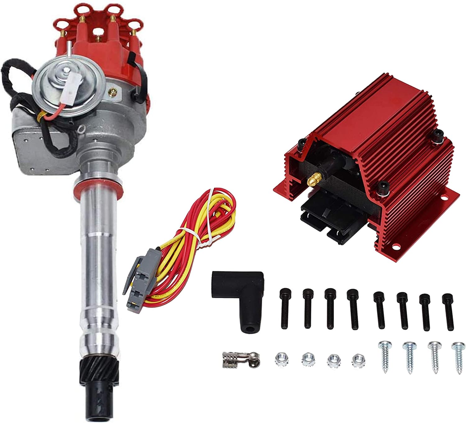 A-Team Performance - R2R Ready 2 Run Complete Distributor - Compatible with Chevrolet GM Small Block Big Block Chevy SBC BBC 283 305 307 327 350 400 396 427 454 Two-Wire Installation Blue Cap