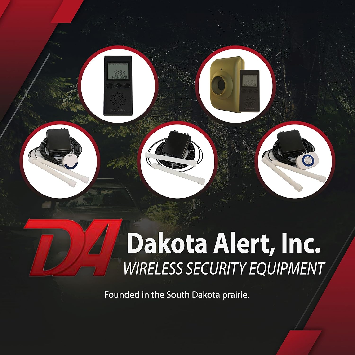 Dakota Alert DUAL-4000 Security System | Combines DAPT-4000 Driveway Alarm Transmitter with DCR-4000 Receiver | Has 2 Probes to Detect Vehicles Coming & Going up to 1 Mile Away*