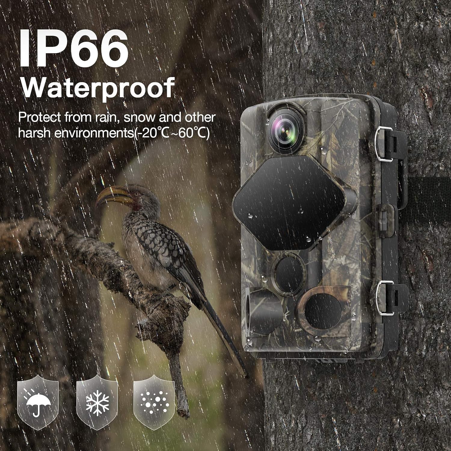 WiFi Trail Camera 4K 24MP Bluetooth Hunting Game Camera with Night Vision 82ft Motion Activated IP66 Waterproof, 0.2s Trigger Speed Pack of 2
