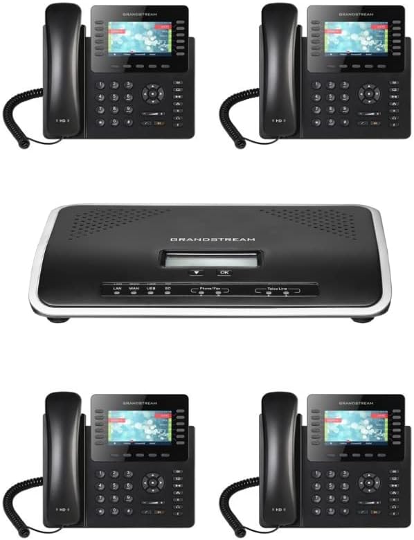 Grandstream UCM6204 IP PBX with 4 FXO + GXP2170 4-UNITS IP Phone