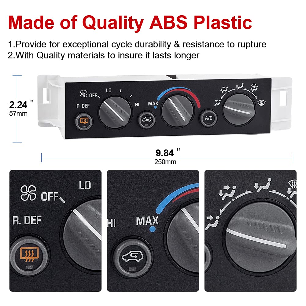 WATERWICH HVAC Climate Control Module Heater A/C AC Air Conditioning Control Switch Panel Controller Board Compatible with Cadillac Escalade 2000 Chevrolet GMC 1996-2000 Replace 15-72547 9378805 Pack of 2