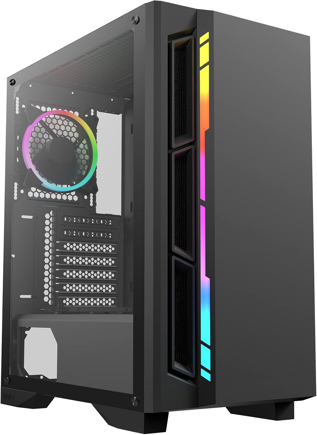 Antec NX400 NX Series, Mid-Tower ATX Gaming Case, Tempered Glass Side Panel, LED Strip Front Panel, 360 mm Radiator Support, 1 x 120 mm ARGB Fan Included Pack of 2
