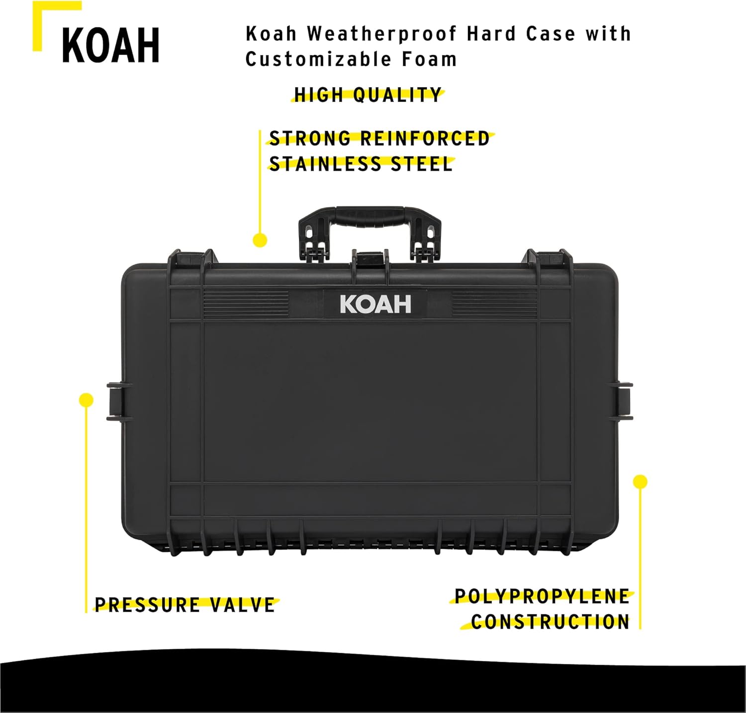 Koah Weatherproof Hard Case with Customizable Foam (28.3