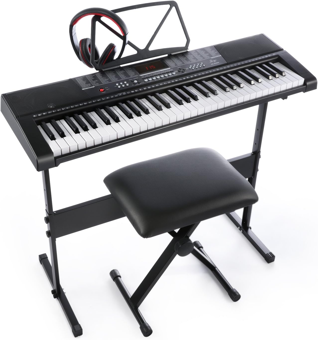 61key Standard Keys Keyboard with USB Music Player,Including Headphone,Stand,Stool & Power Supply-The electronic keyboards with the JOY and JOYMUSIC trademarks are on sale randomly