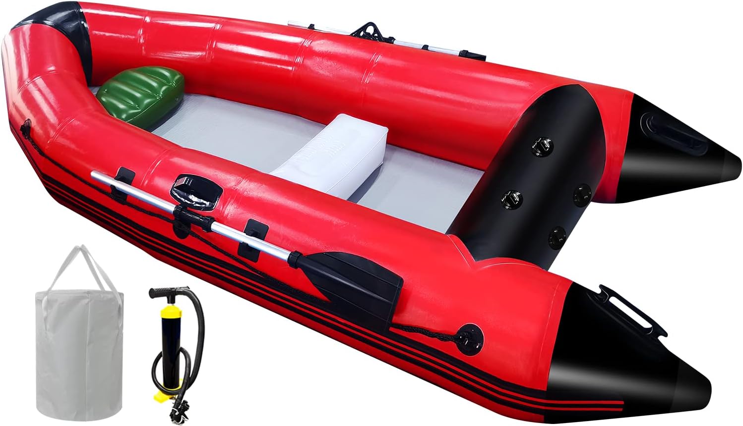 AZXRHWYGS Inflatable Boats 4-6 Person 10ft Dinghy Boat Kayak Sport Rescue Boat Tender Fishing Raft with Oars Air Pump