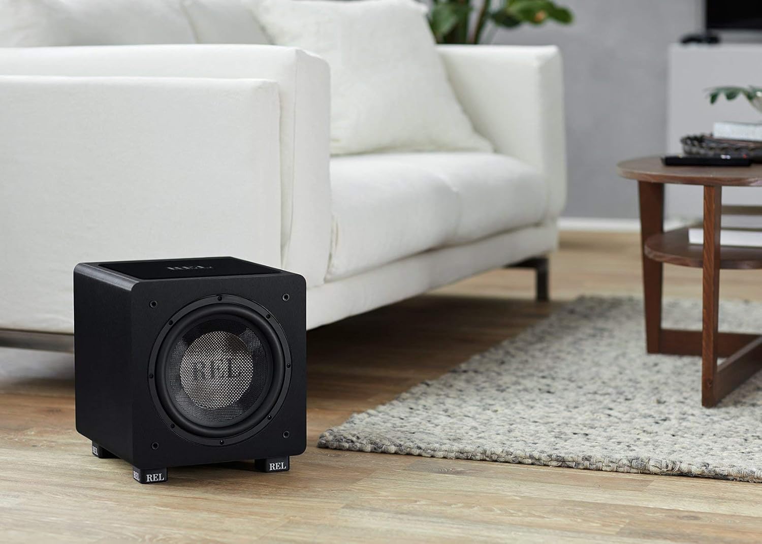 REL Acoustics HT/1003 Subwoofer, HT-Air Wireless Compatible, Line Grained Black Composite