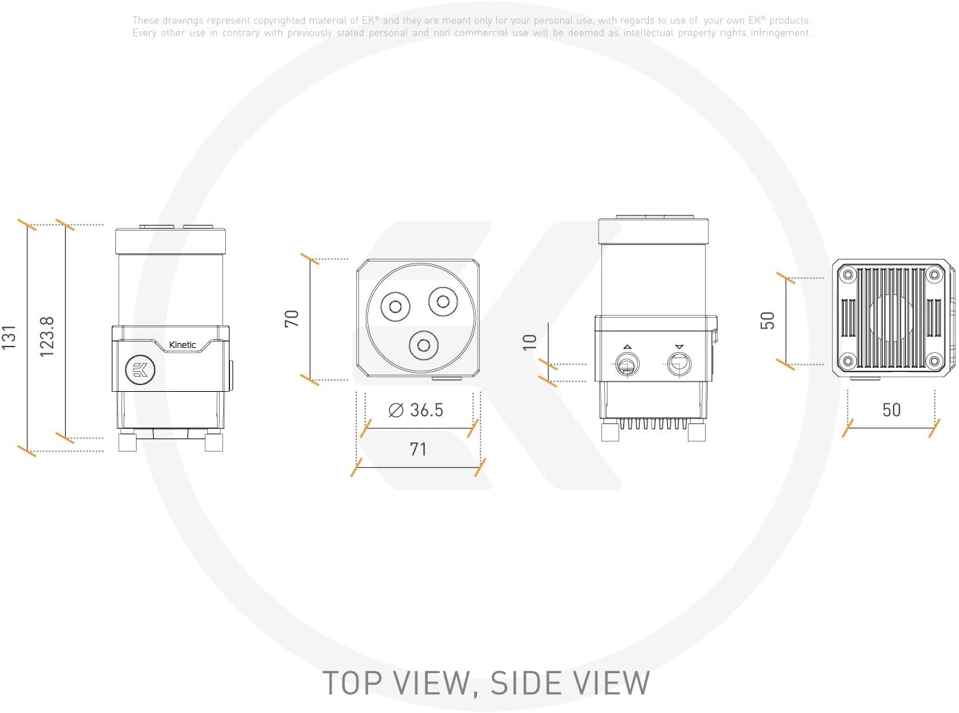 EKWB EK-Quantum Kinetic TBE 120 DDC PWM Pump-Reservoir Combo, Digital RGB, Acetal