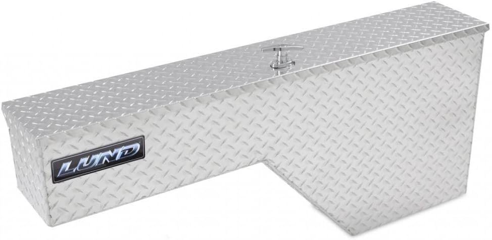 Lund Specialty Storage Box Universal | Aluminum | Brite | Dim A: 60.5; Dim B: 8.5; Dim C: 20.5; Dim D: 16.25; Dim E: 33; Dim F: 12; Dim G: 9