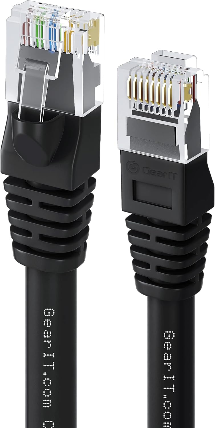 GearIT Cat 6 Ethernet Cable 25 ft (20-Pack) - Cat6 Patch Cable, Cat 6 Patch Cable, Cat6 Cable, Cat 6 Cable, Cat6 Ethernet Cable, Network Cable, Internet Cable - Black 25 Feet