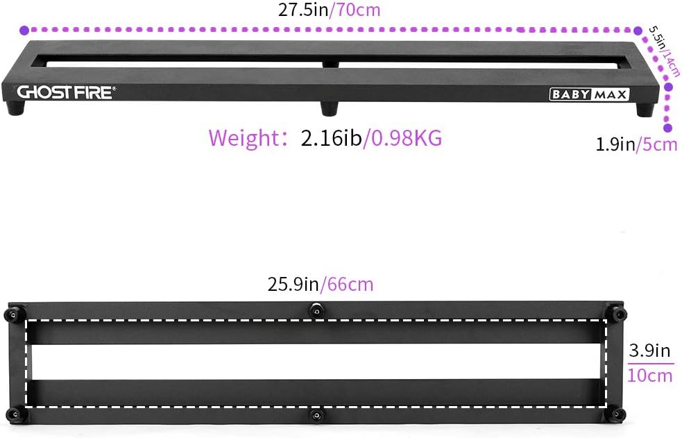 Ghost Fire Guitar Pedal Board Aluminum Alloy Effect Pedalboard with Carry CASE,V series (V-LITTLE 20+CASE)