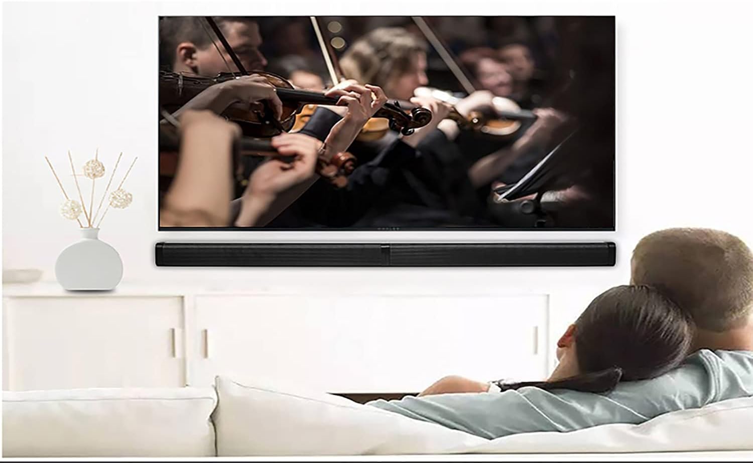 Sound Bars for tv, Audio TV Speaker with Surround Sound System,2 in1 Home Theater assembleable Soundbar,4 Driver Speakers,Remote Control,Wall Mounted,Optical/Aux/RCA/USB/Micro SD Connection Pack of 2