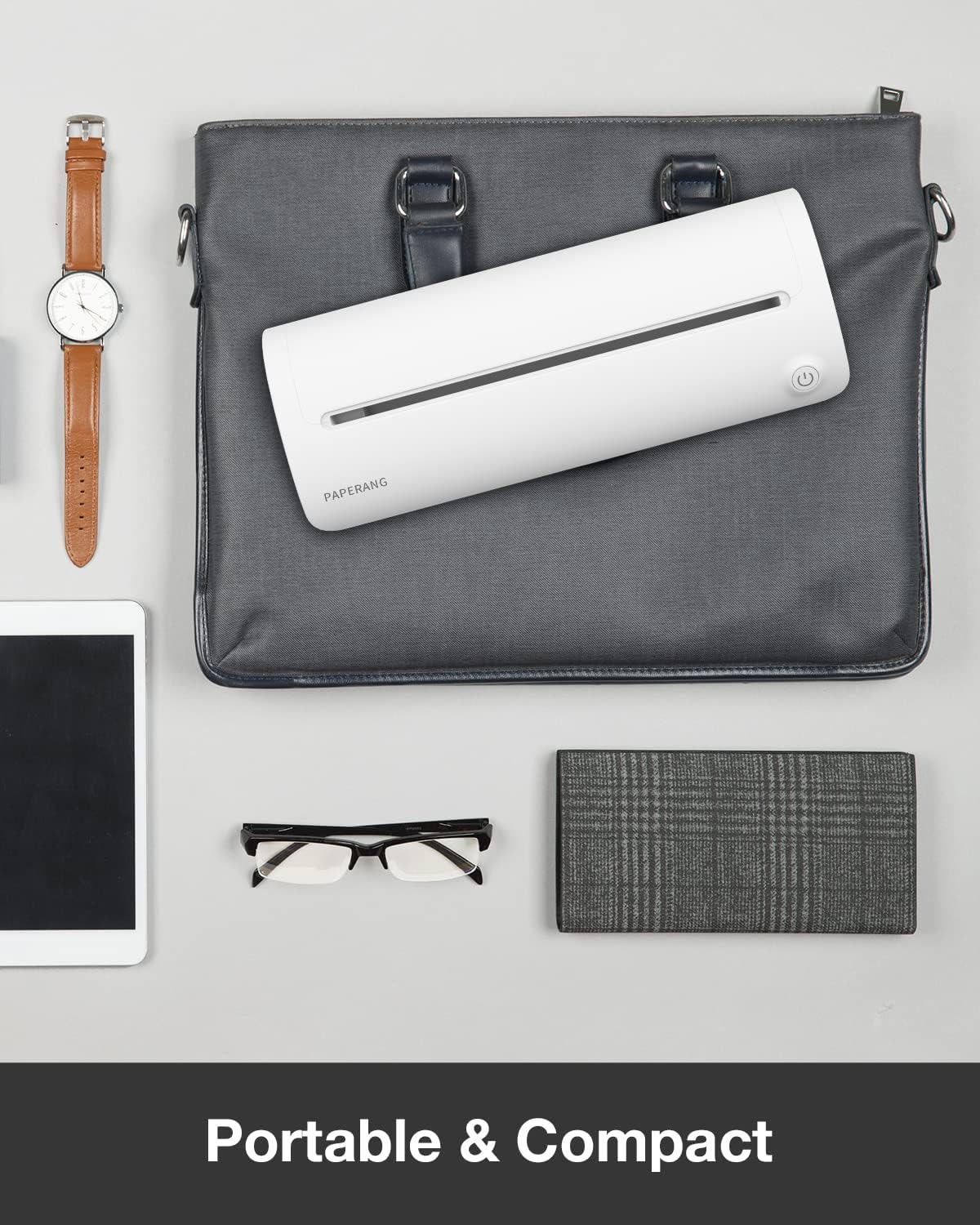 Wireless Bluetooth Portable Printer, 300dpi A4 Thermal Printer, Paperang F1S Travel Printer, Supports 4/8 inch Inkless Printing for Design Sketches, Invoices, Service Reports, and More - White