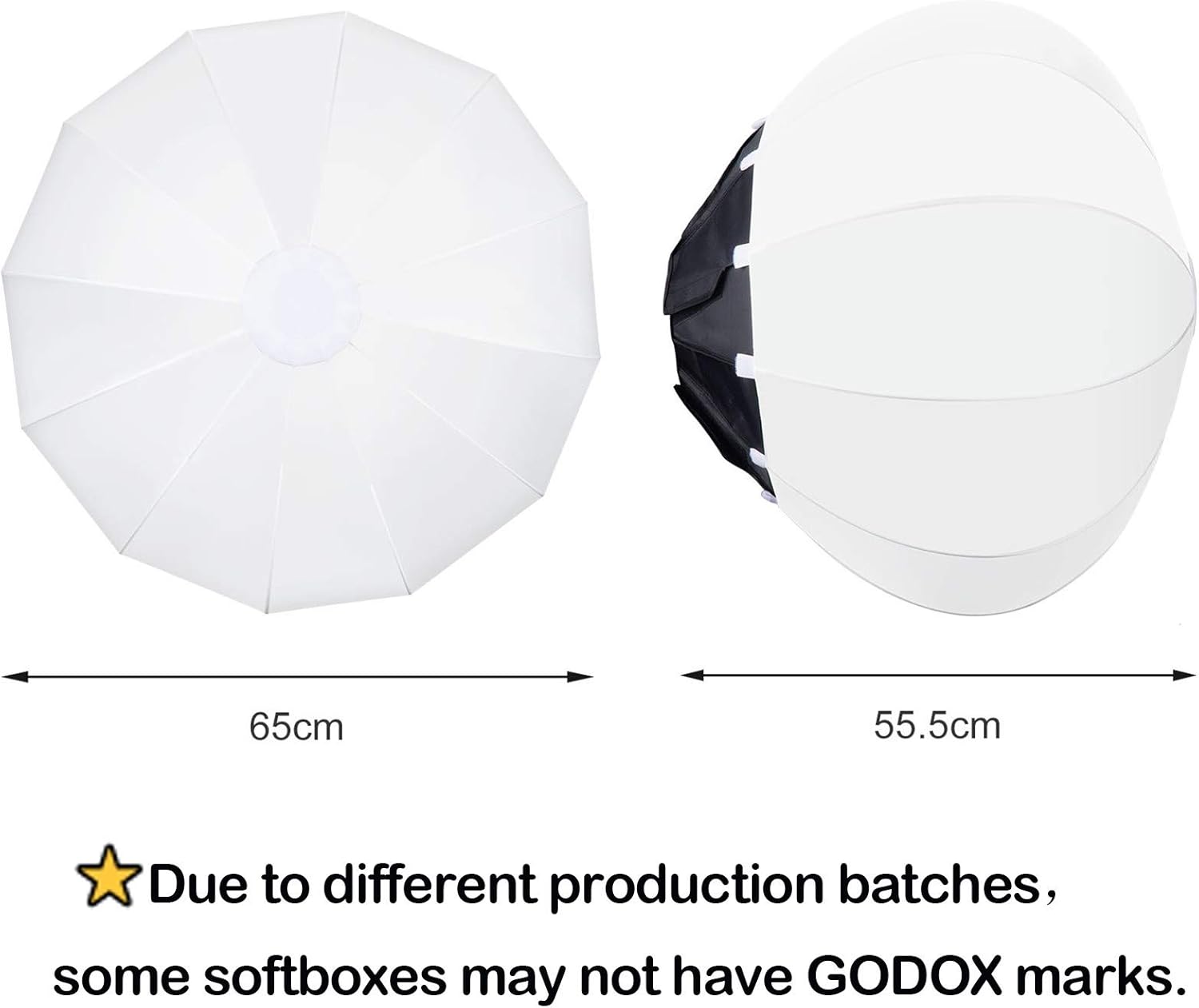 GODOX Softbox Lantern Softbox CS-65D 65cm Bowens Mount Softbox Soft Light Modifier for Aputure 300D Mark II 120D SL-60W VL150 SL150WII FV150 AD200PRO AD300 AD400PRO AD600 VL300 VL200 UL150 Pack of 2