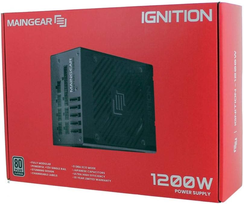 MAINGEAR Ignition Fully Modular Gaming Power Supply, 80-Plus Platinum Rated PSU (1200 Watt)
