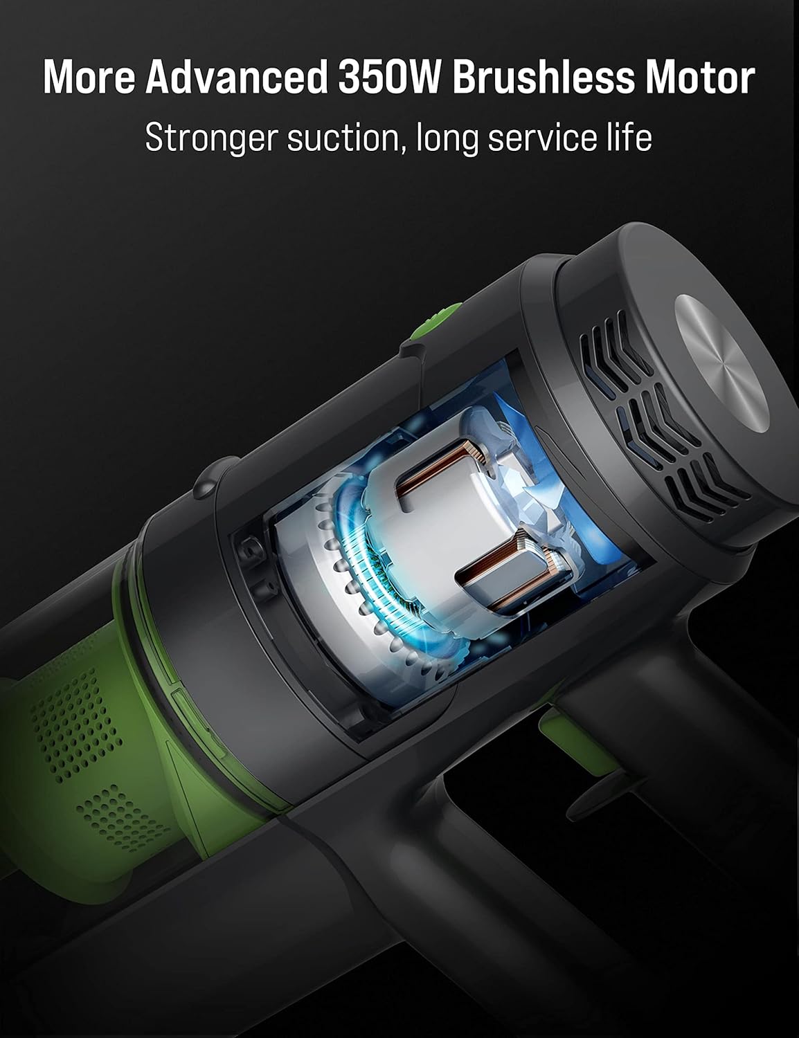 TOPPIN Cordless Stick Vacuum Cleaner - Perfect for Deep Clean Pet Hair, 24kPa Strong Suction, 40min Runtime, 8 in 1 Cordless Handheld Vacuum with Detachable Battery, 350W Brushless Motor