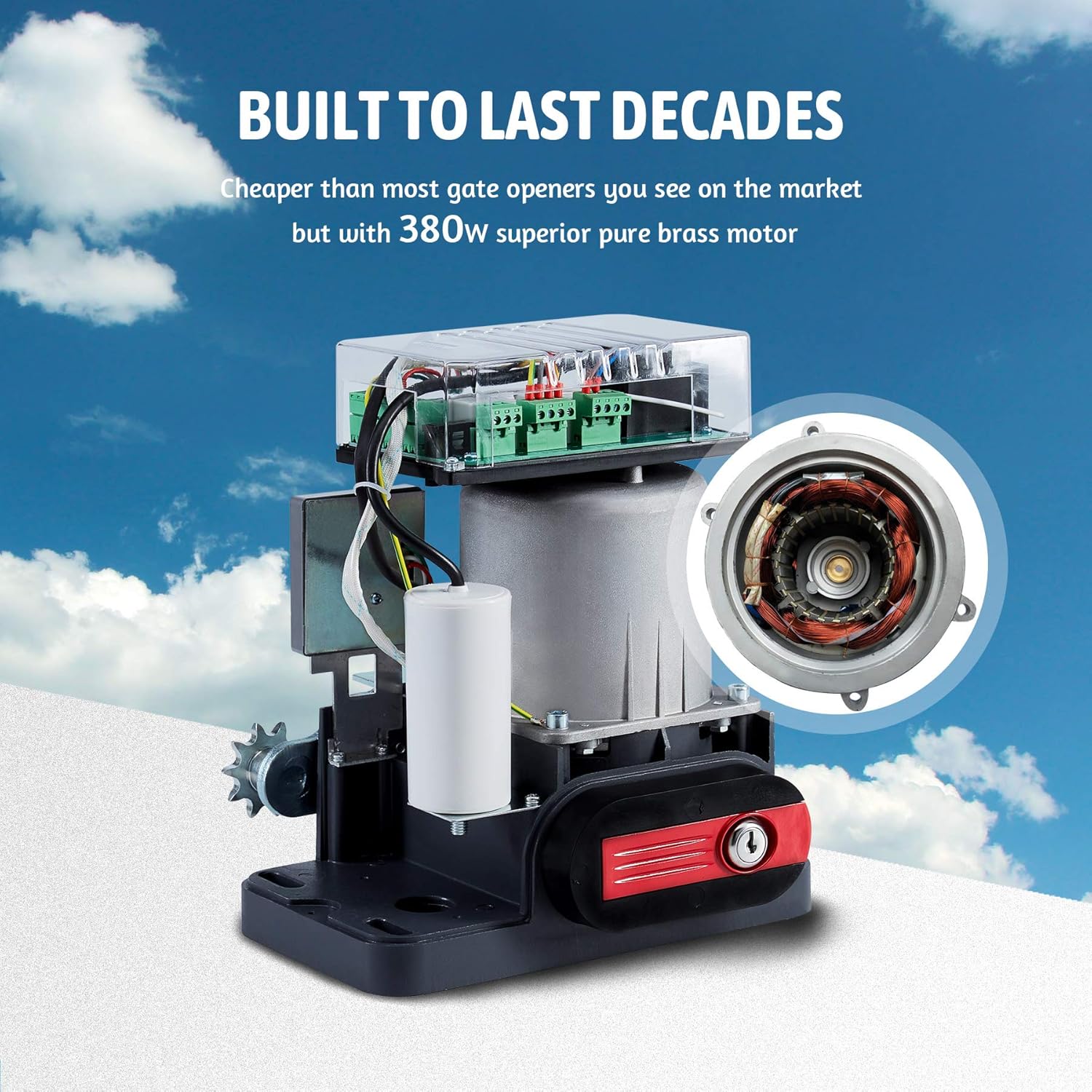 CO-Z 1800 lb Automatic Sliding Gate Opener with 2 Remote Controls, Electric Rolling Driveway Slide Gate Motor, Complete Gate Operator Hardware Security System Kit for Sliding Gate Up to 40 Feet