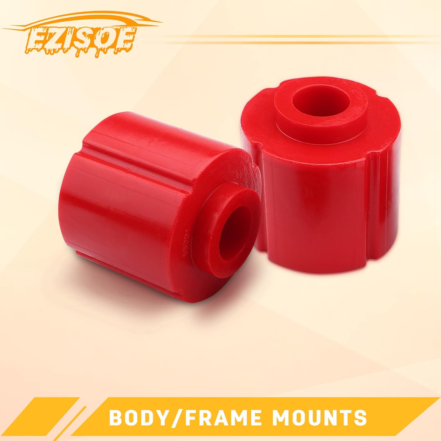 EZISOE Body Mount Bushings Kit Compatible with 1980-1996 F150 F250 F350 Red Polyurethane Bushings, 12pcs Pack of 2