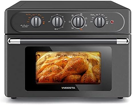 WEESTA Air Fryer Toaster Oven 24 Quart - 7-In-1 Convection Oven with Air Fry, 3 Layer Heating System,Large Capacity,Metal,1500W,UL Certified(Sliver),Silver