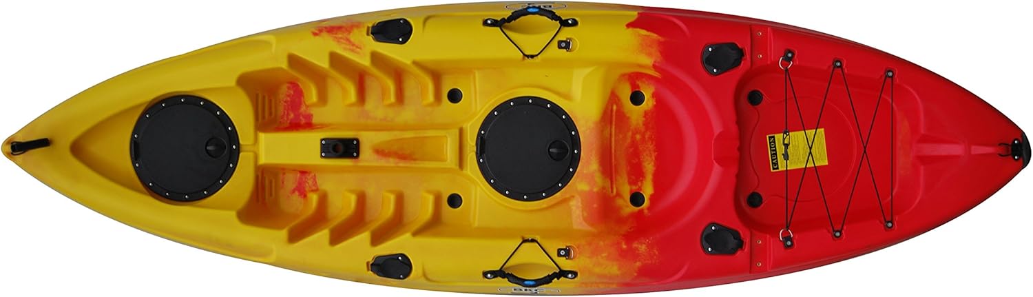 BKC FK184 9' Single Sit On Top Fishing Kayak W/ Seat and Paddle Included Solo Sit-On-Top Angler Kayak